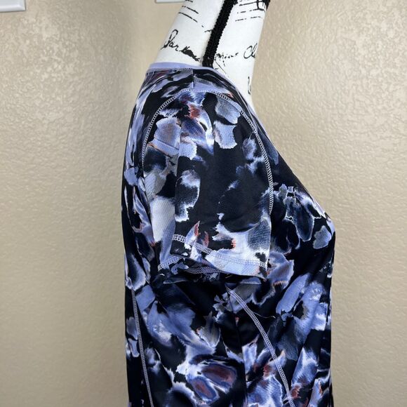 St. John's Bay Blue Purple Floral Short Sleeves Size PS Women's Athletic Top gym - Picture 4 of 15